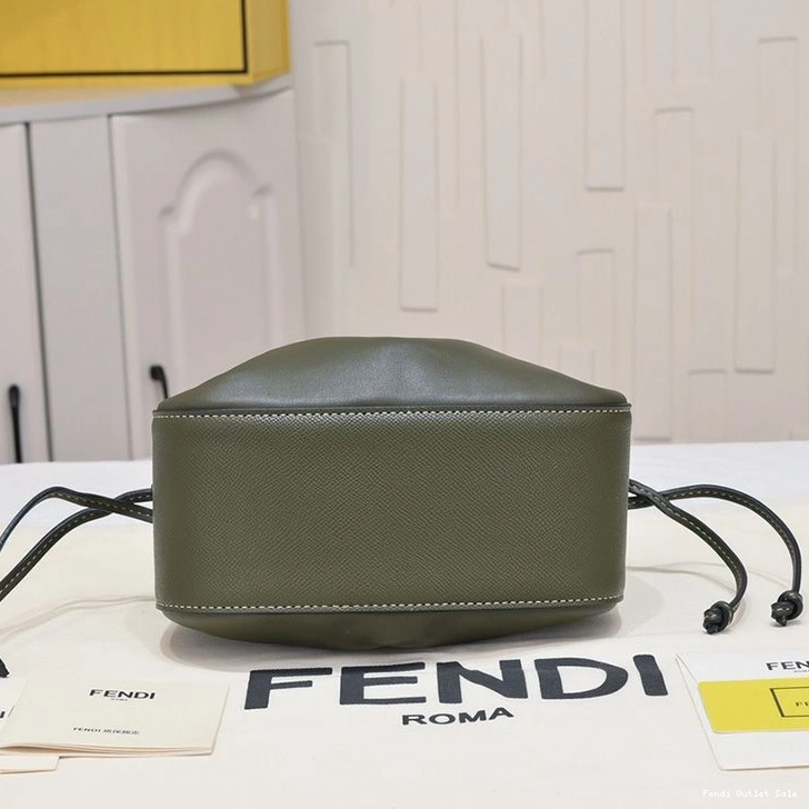 Affordable Green Mini Bag Leather In Bucket Fendi Calf Pomodorino 0815